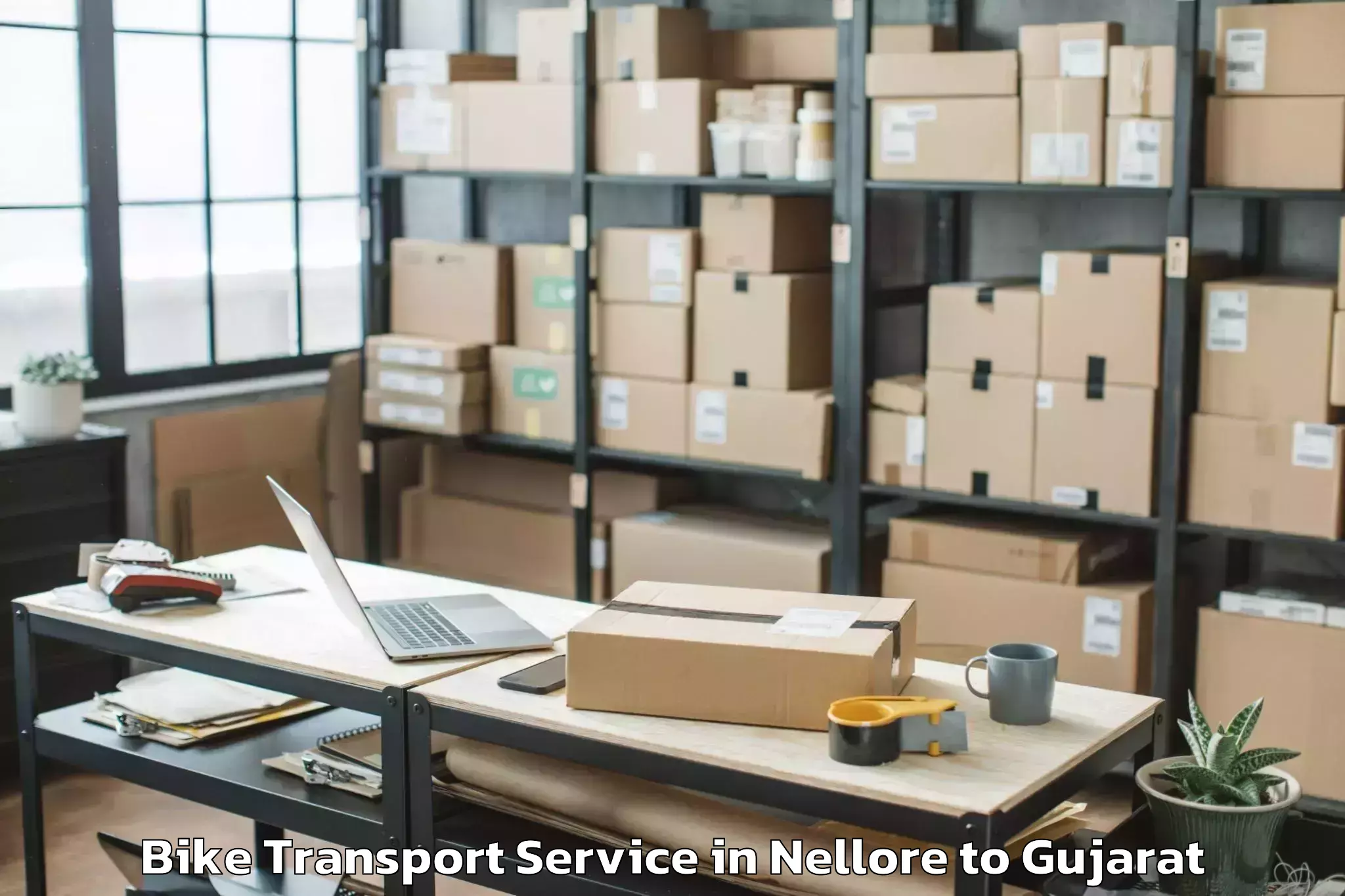 Book Nellore to Salaya Bike Transport Online